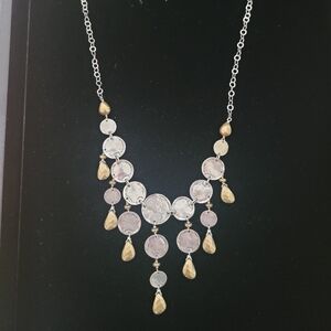 Sterling silver and brass bib